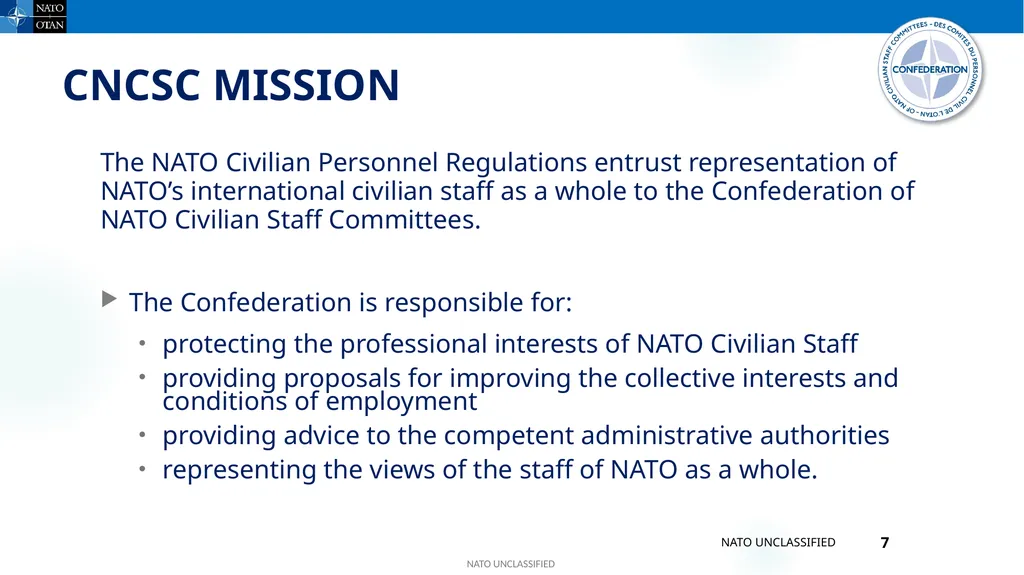 Confederation of NATO Civilian Staff Committees - slide 7 of 14