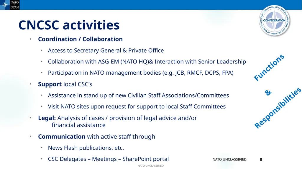 Confederation of NATO Civilian Staff Committees - slide 8 of 14