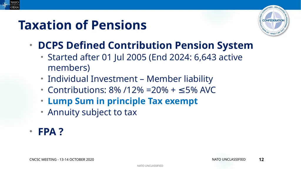 Confederation of NATO Civilian Staff Committees - slide 12 of 14