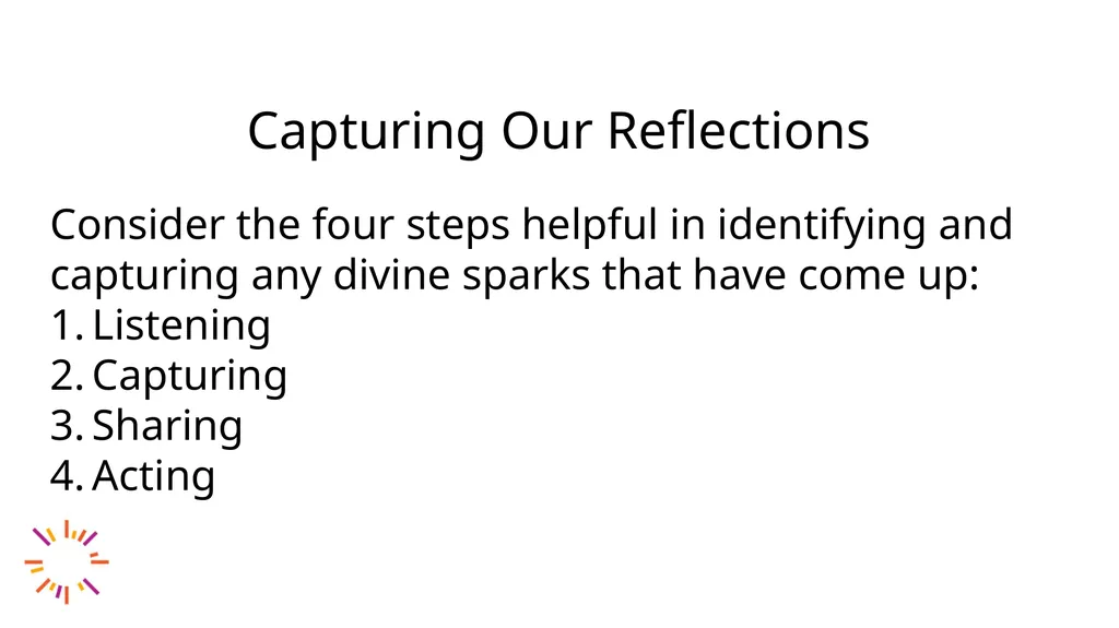 A Time of Prayer: Listening for Divine Sparks in - slide 30 of 35