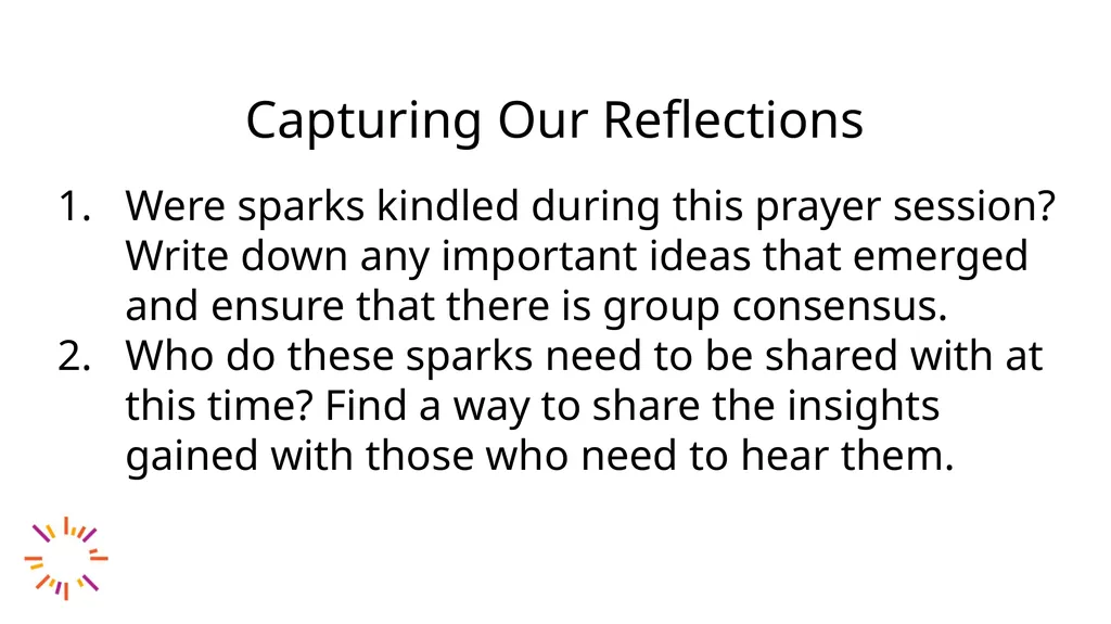 A Time of Prayer: Listening for Divine Sparks in - slide 31 of 35