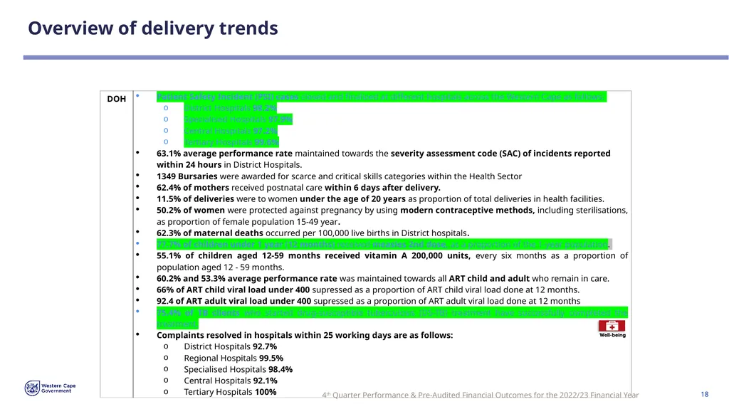 FOURTH QUARTER PERFORMANCE & PRE-AUDITED FINANCIAL - slide 18 of 31