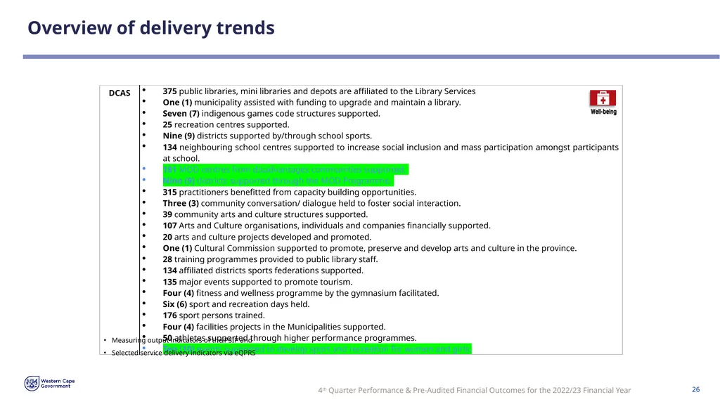 FOURTH QUARTER PERFORMANCE & PRE-AUDITED FINANCIAL - slide 26 of 31