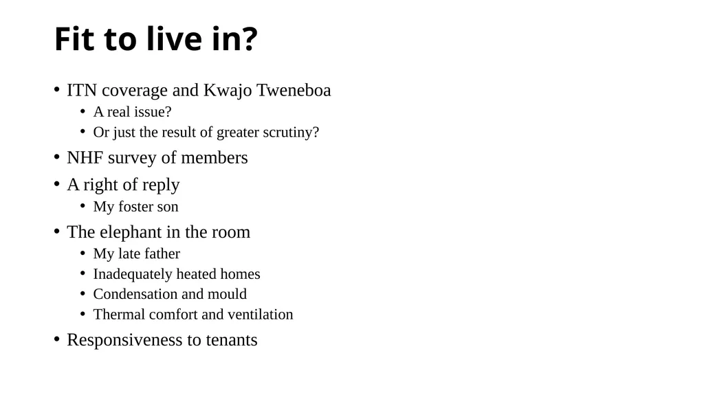 Housing (and some other stuff) More questions than - slide 5 of 9
