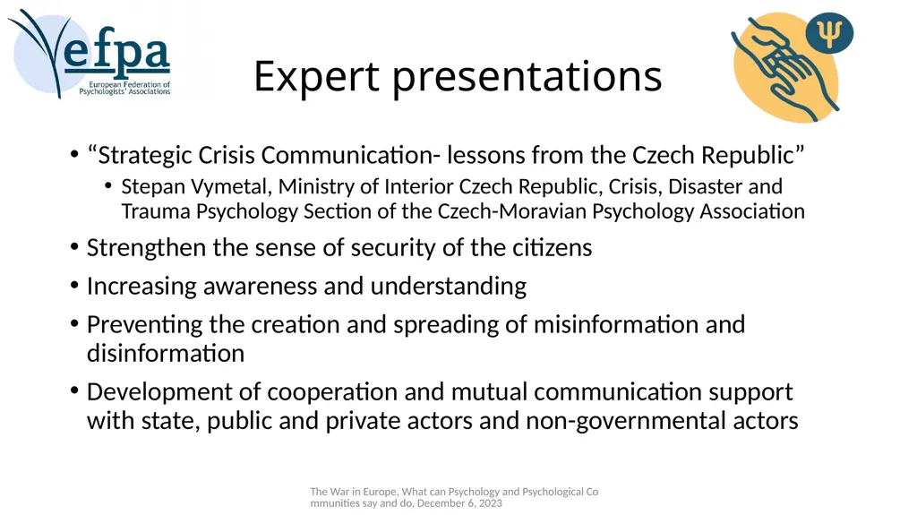 Standing Committee Crisis, Disaster and Trauma - slide 10 of 11
