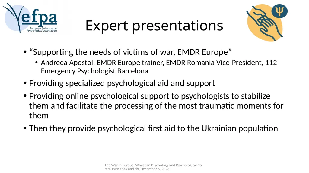 Standing Committee Crisis, Disaster and Trauma - slide 9 of 11