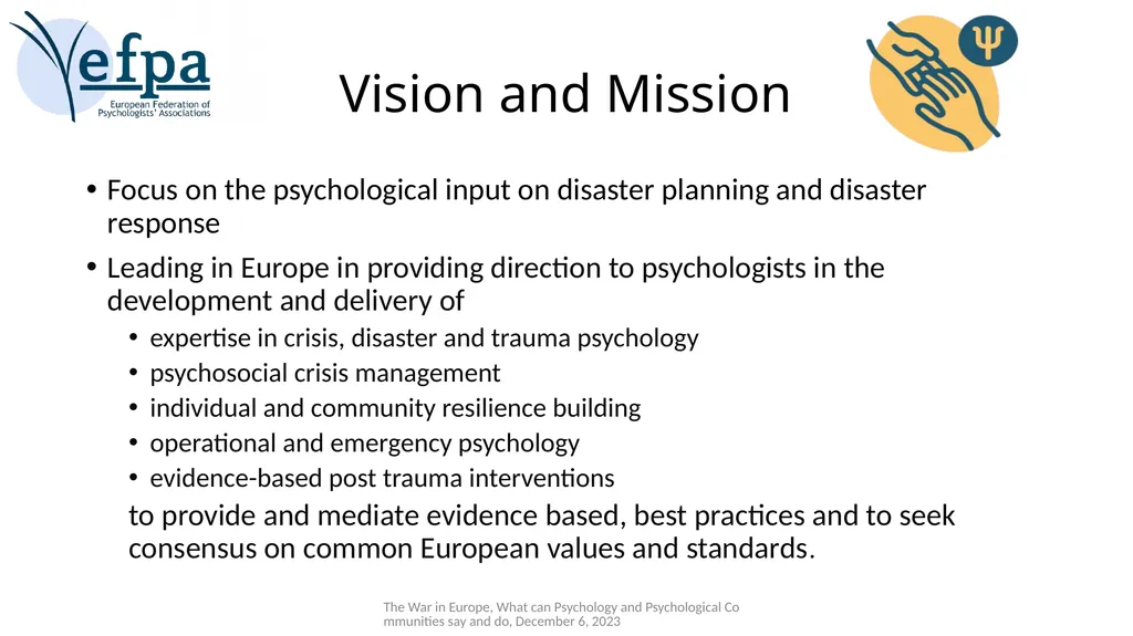 Standing Committee Crisis, Disaster and Trauma - slide 2 of 11