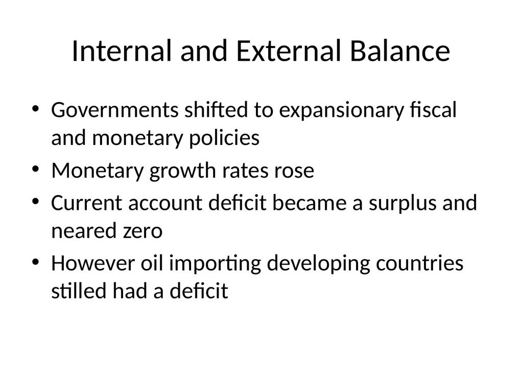 Exchange Rate Experience Between the Oil Shocks, - slide 6 of 11