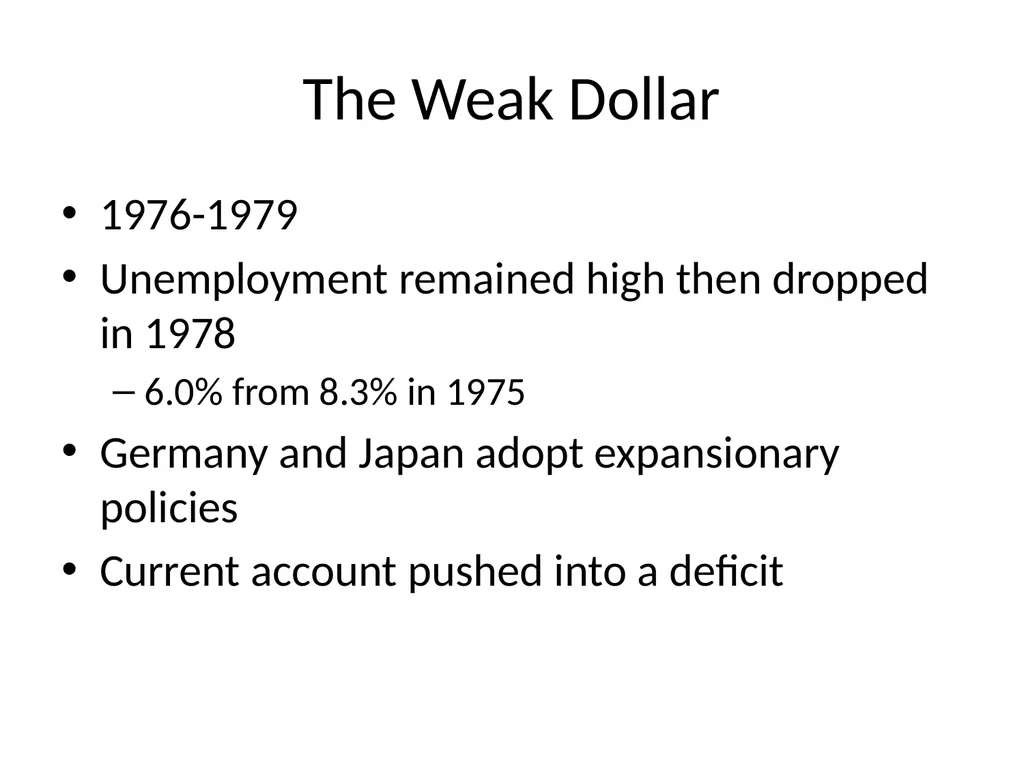 Exchange Rate Experience Between the Oil Shocks, - slide 7 of 11