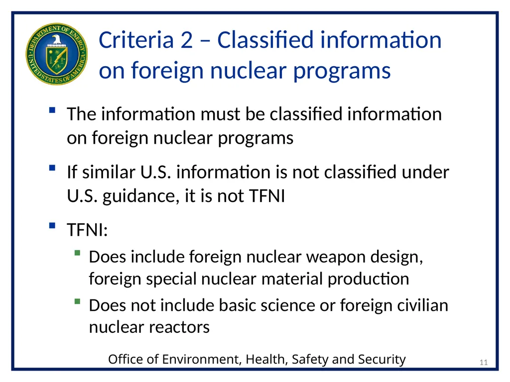 1 Transclassified Foreign Nuclear Information - slide 11 of 24
