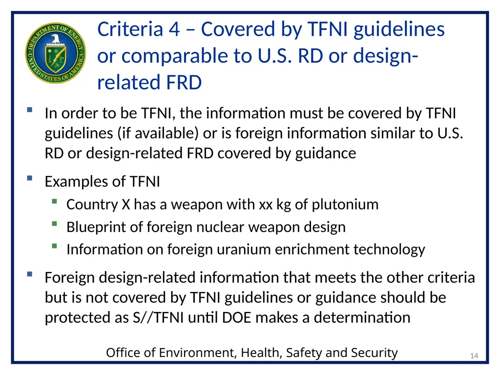 1 Transclassified Foreign Nuclear Information - slide 14 of 24