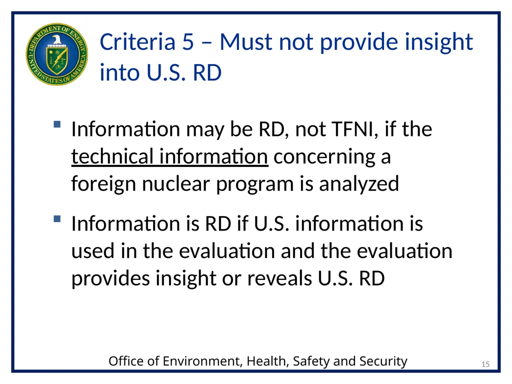 1 Transclassified Foreign Nuclear Information - slide 15 of 24