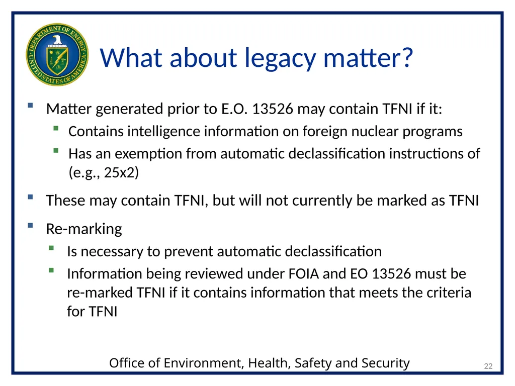 1 Transclassified Foreign Nuclear Information - slide 22 of 24