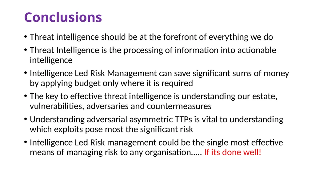 Threat Intelligence A quick glace at Intelligence - slide 17 of 18