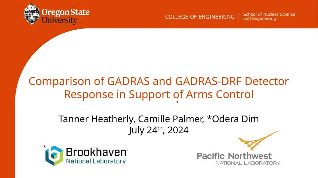 * Comparison of GADRAS and GADRAS-DRF Detector
