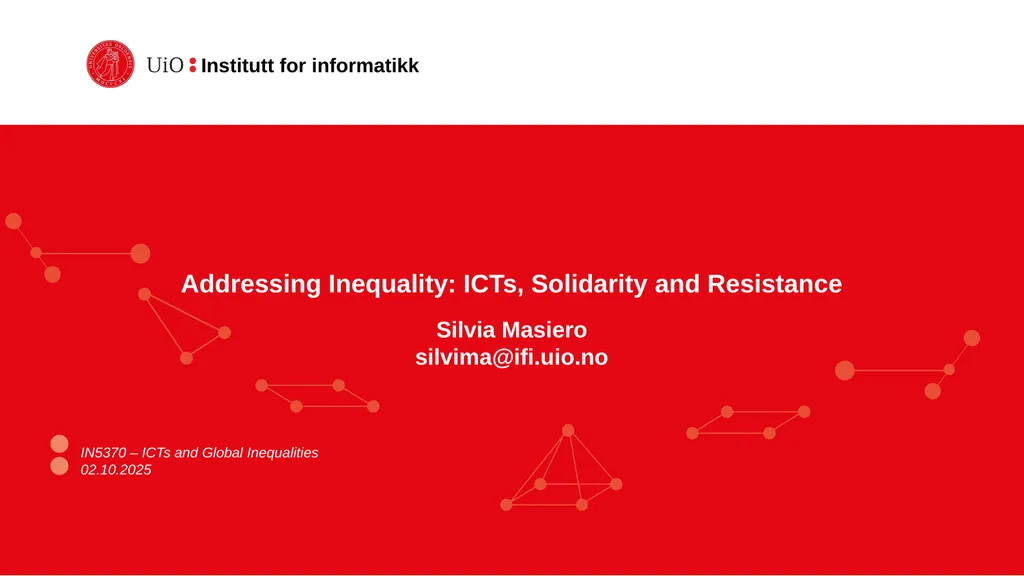 Addressing Inequality: ICTs, Solidarity and - slide 1 of 18