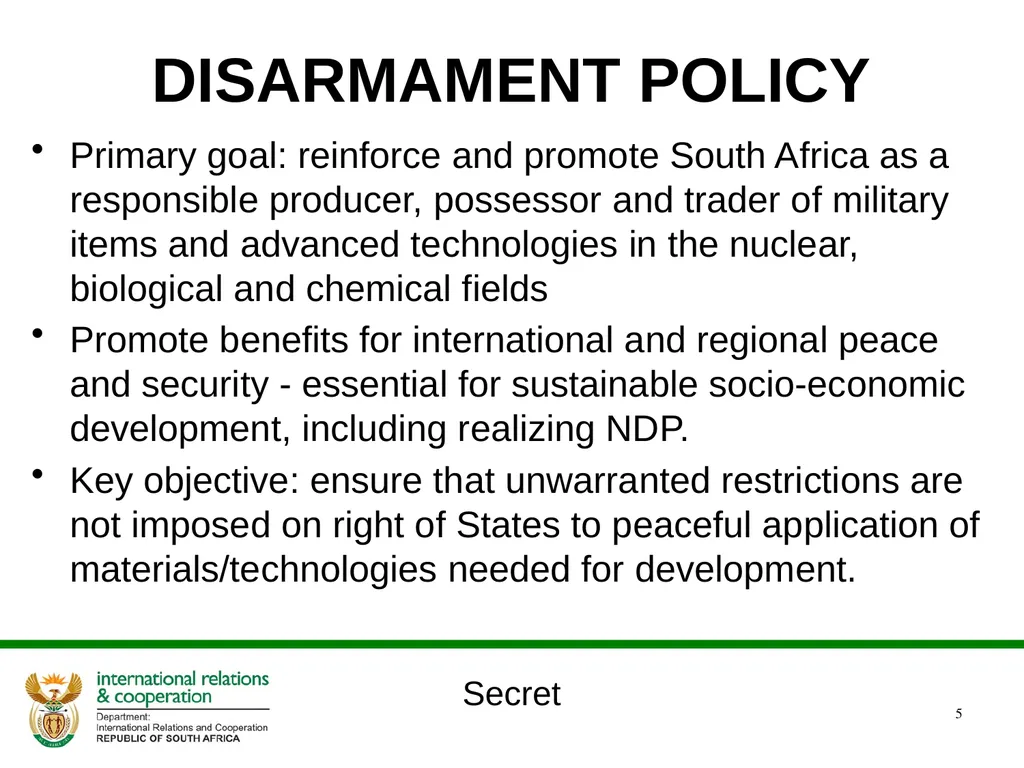 Presentation to SELECT committee on international - slide 5 of 12