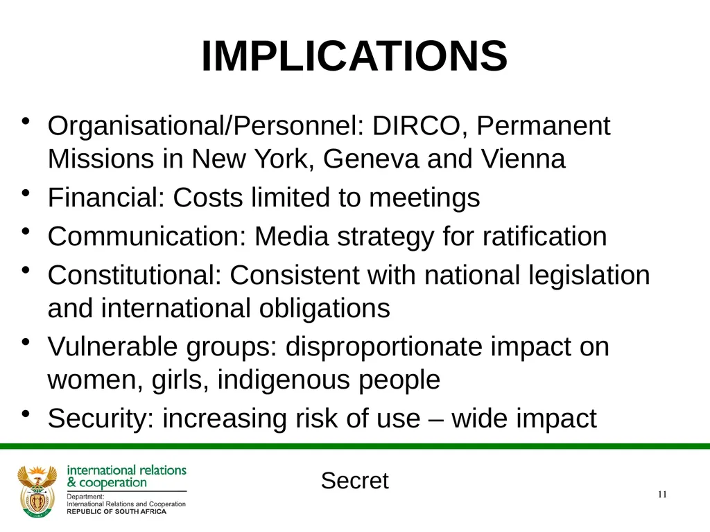 Presentation to SELECT committee on international - slide 11 of 12
