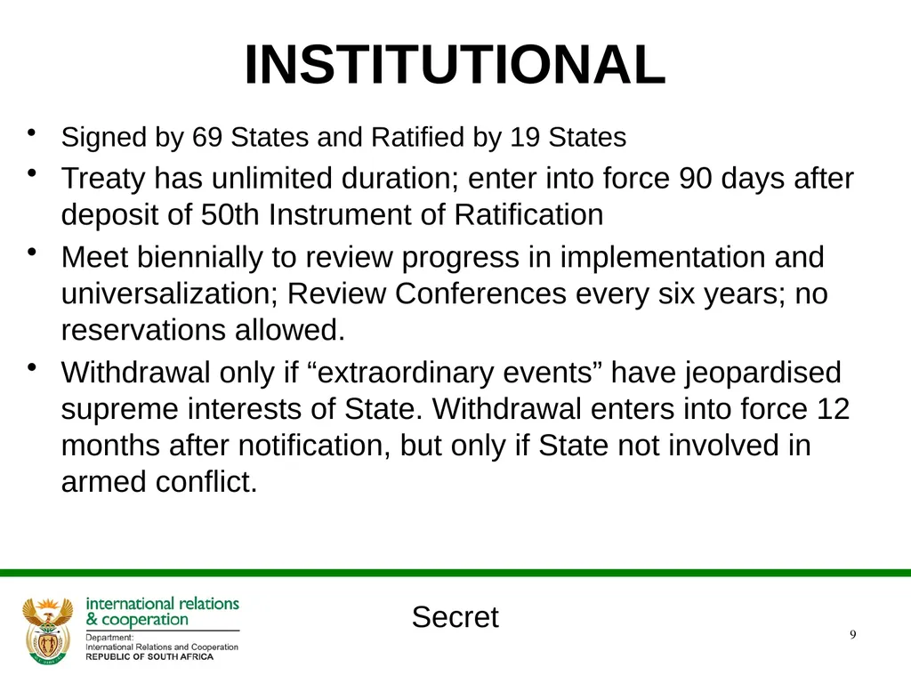 Presentation to SELECT committee on international - slide 9 of 12