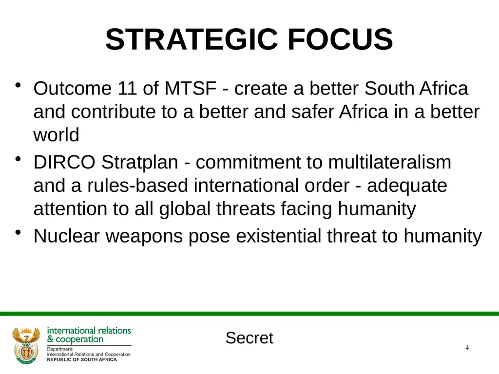 Presentation to SELECT committee on international - slide 4 of 12