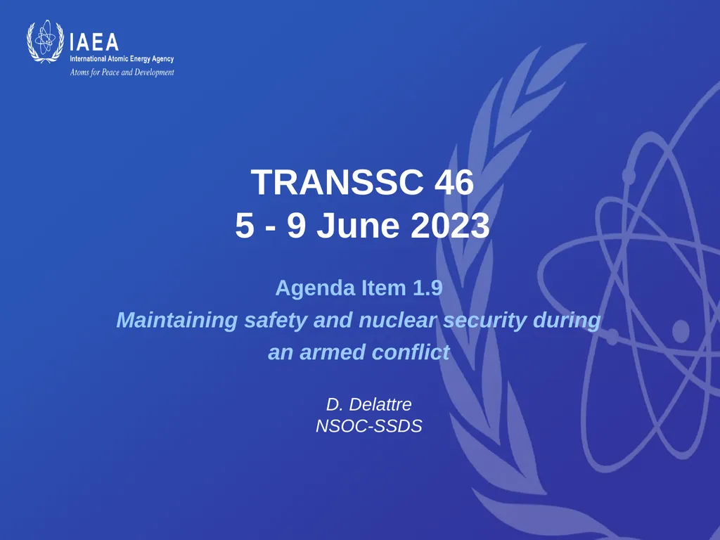 TRANSSC 46 5 - 9 June 2023 Agenda Item 1.9