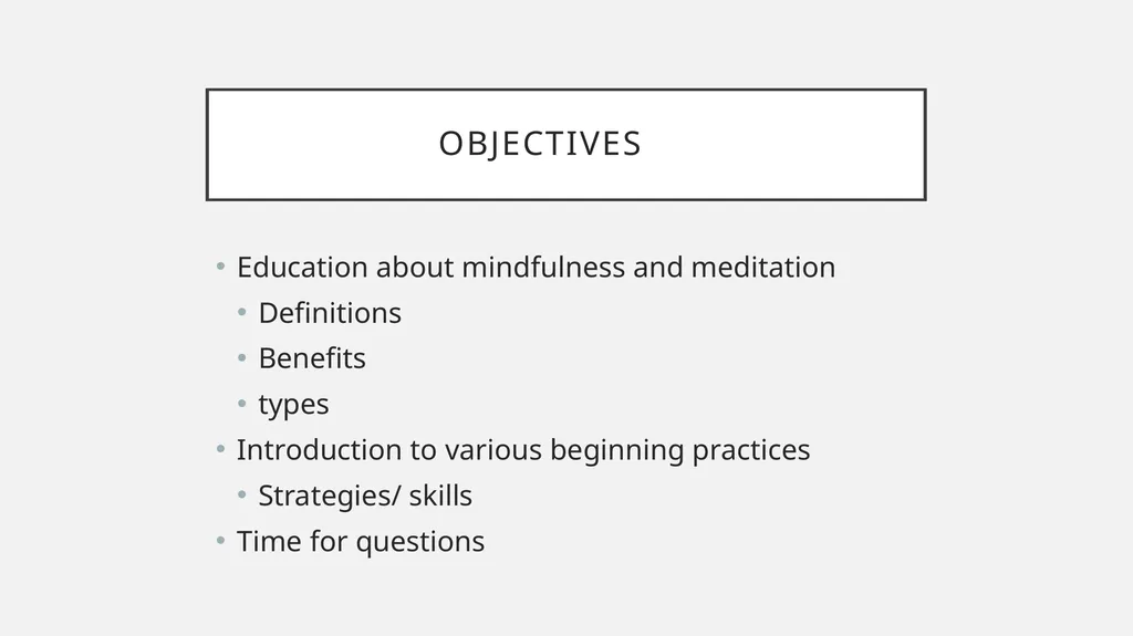 Introduction to Mindfulness and Meditation for - slide 2 of 21
