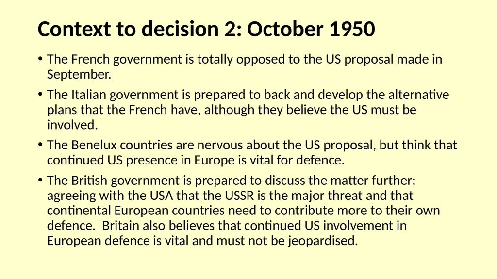 Context to decision 1: September 1950 Communist - slide 2 of 6