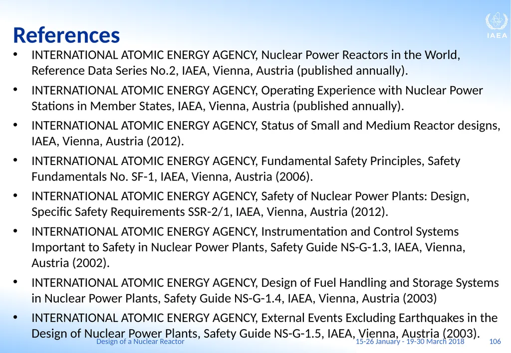 Design of a Nuclear Reactor Jay Hopkins IAEA - slide 106 of 107
