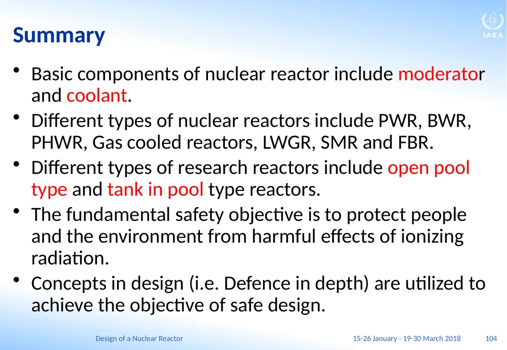 Design of a Nuclear Reactor Jay Hopkins IAEA - slide 104 of 107