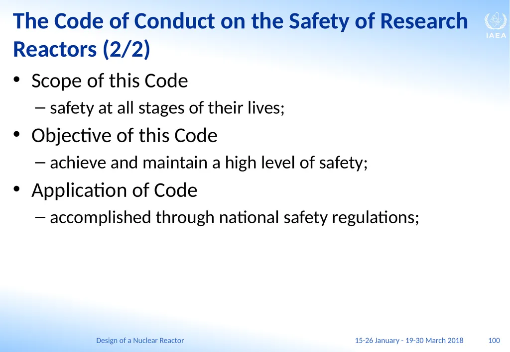 Design of a Nuclear Reactor Jay Hopkins IAEA - slide 100 of 107