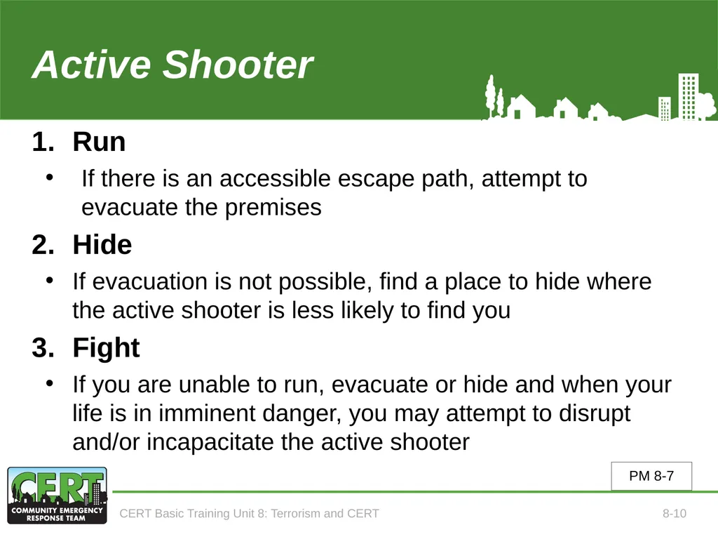 CERT Basic Training Terrorism and CERT CERT Basic - slide 12 of 22