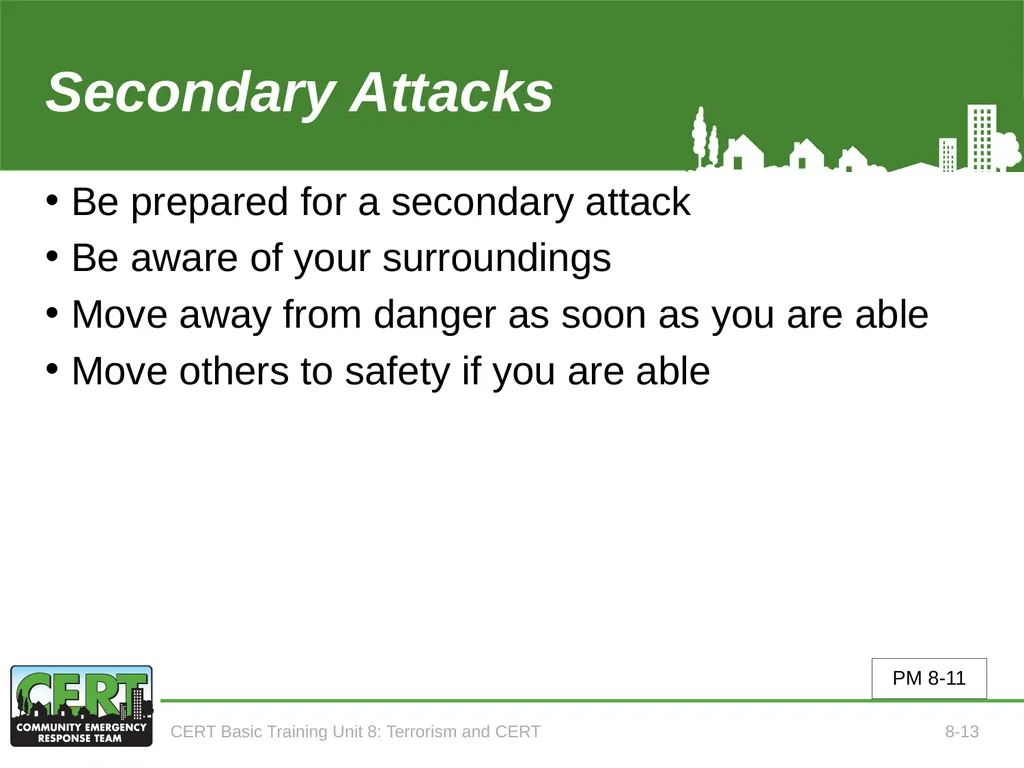 CERT Basic Training Terrorism and CERT CERT Basic - slide 15 of 22
