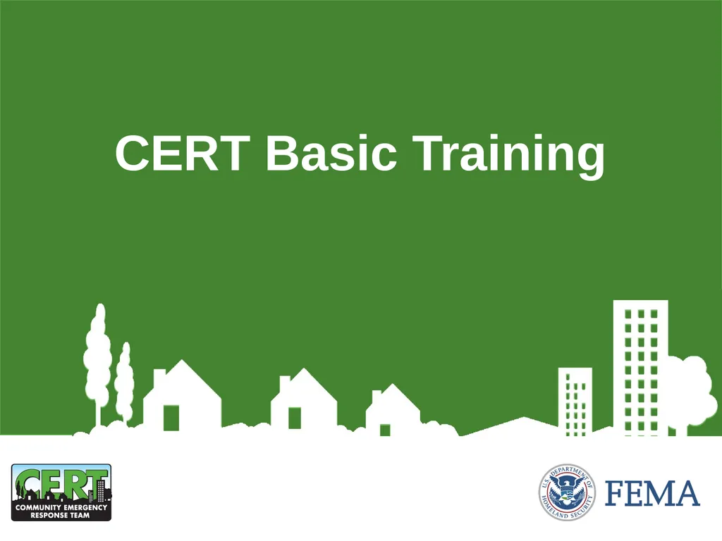 CERT Basic Training Terrorism and CERT CERT Basic