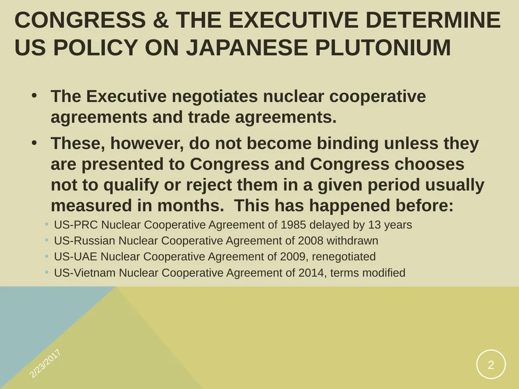 Washington's view of Japan’s Plutonium Program A - slide 2 of 28