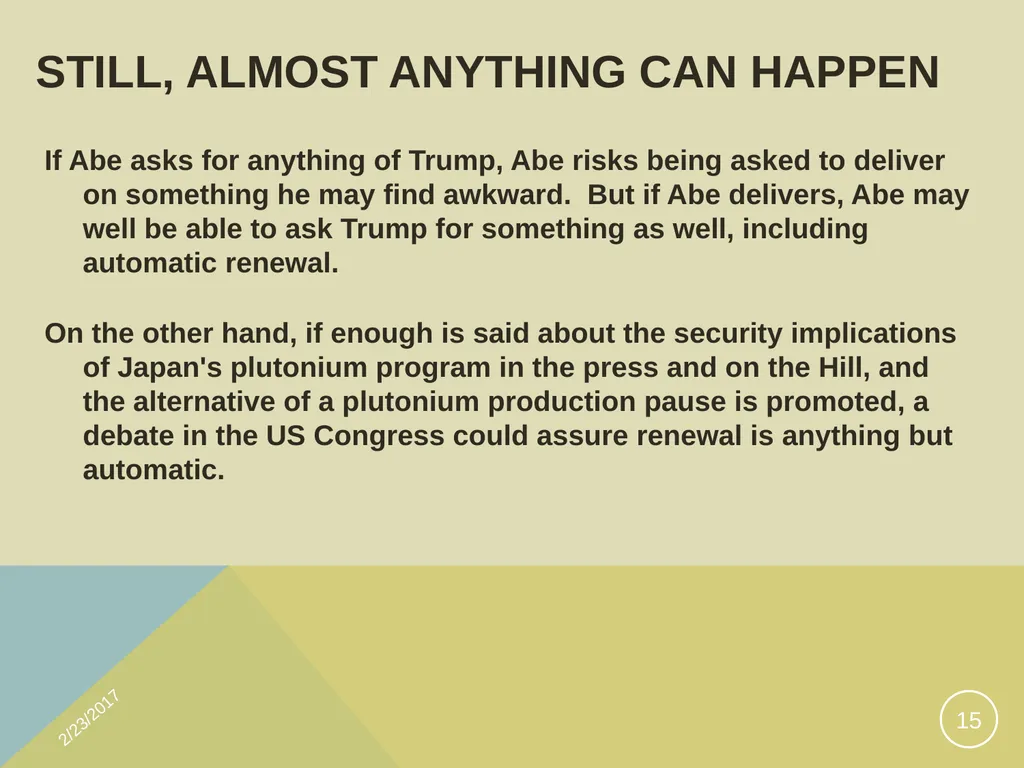 Washington's view of Japan’s Plutonium Program A - slide 15 of 28
