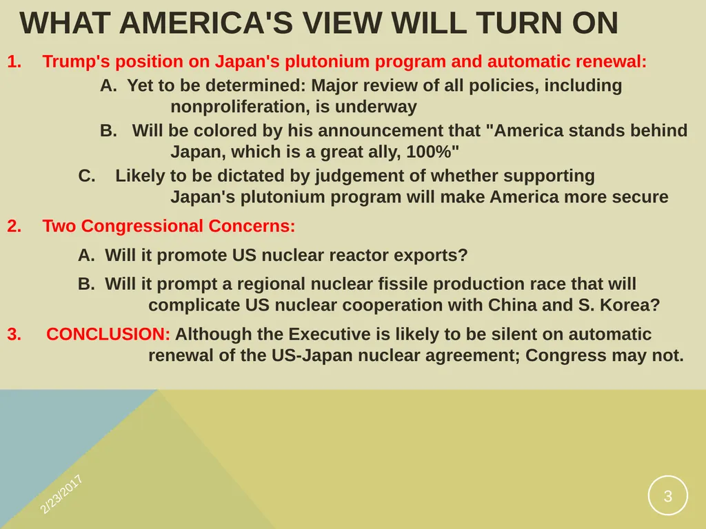 Washington's view of Japan’s Plutonium Program A - slide 3 of 28