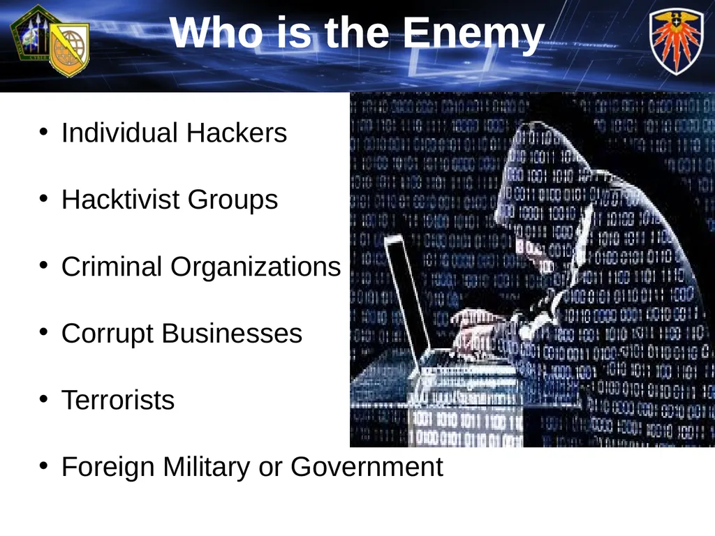 Cyber-Warfare: The Future is Now! Agenda BLUF - - slide 5 of 14