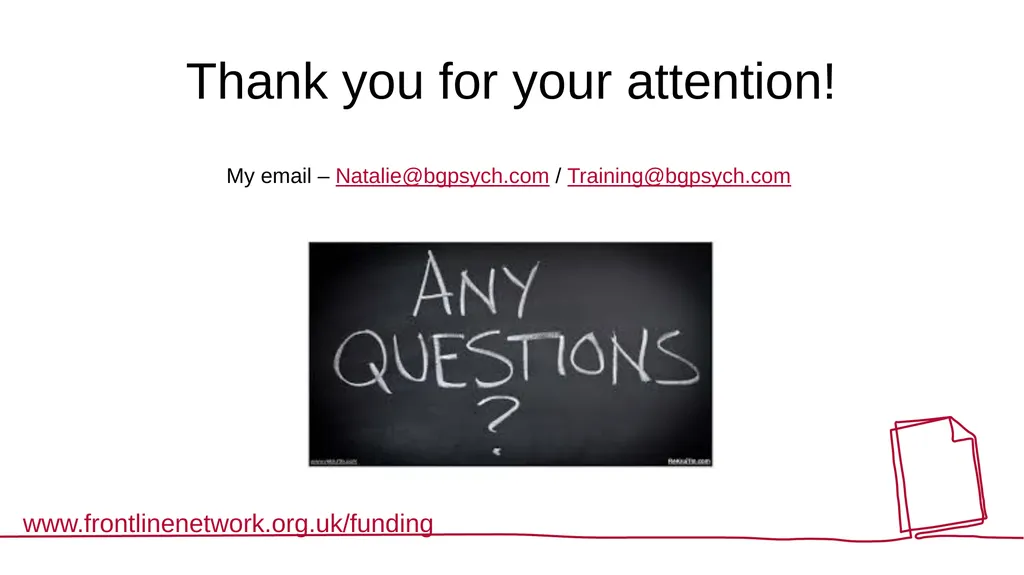 Frontline Network Boundaries Webinar Delivered by: - slide 18 of 18
