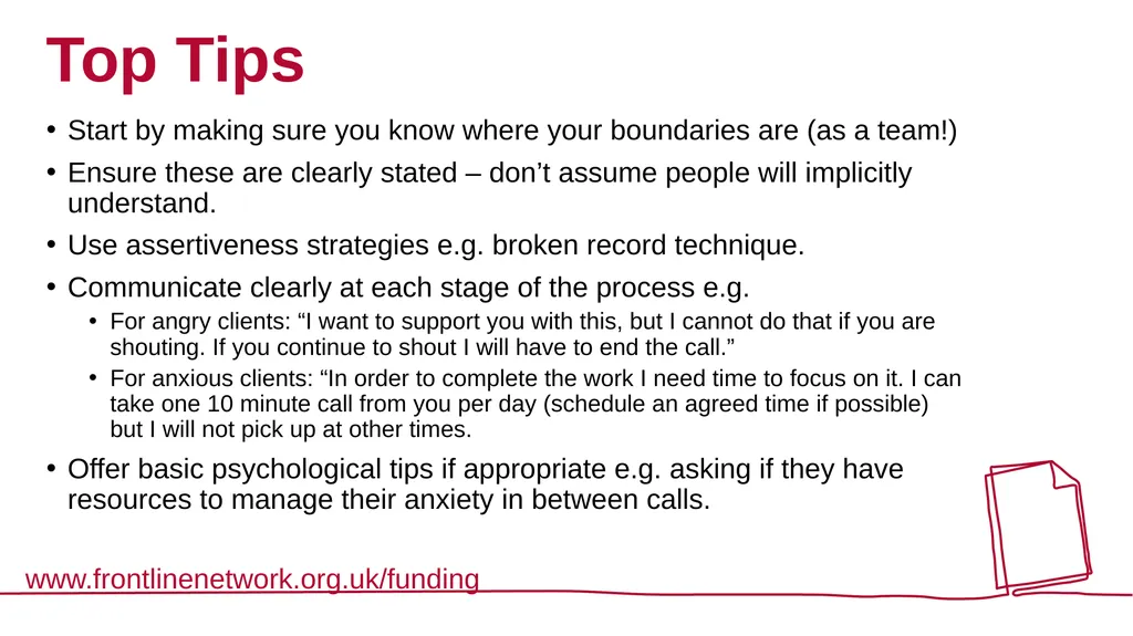 Frontline Network Boundaries Webinar Delivered by: - slide 6 of 18