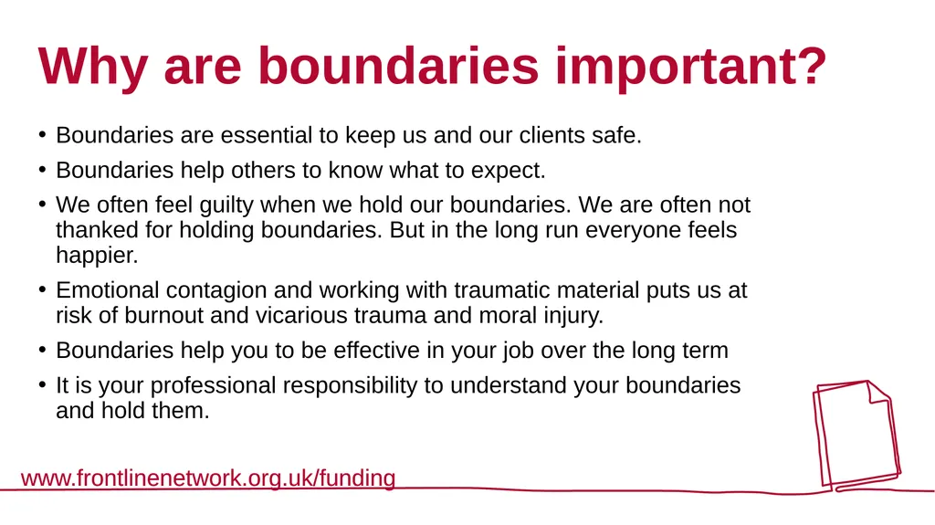 Frontline Network Boundaries Webinar Delivered by: - slide 2 of 18