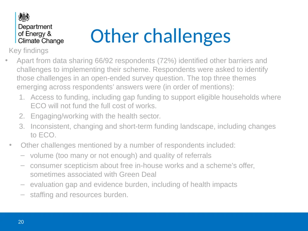 DECC and NEA survey to catalogue health-related - slide 20 of 23