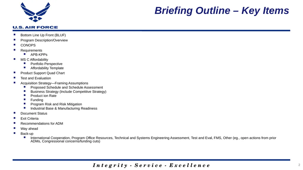 Program Title Air Force Review Board (AFRB) Date - slide 2 of 38