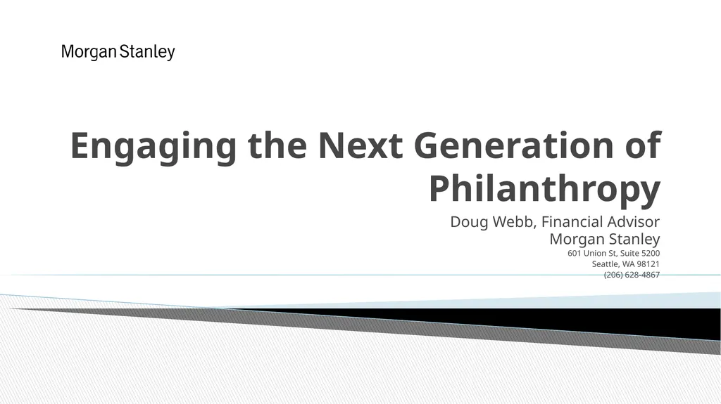 Engaging the Next Generation of Philanthropy Doug
