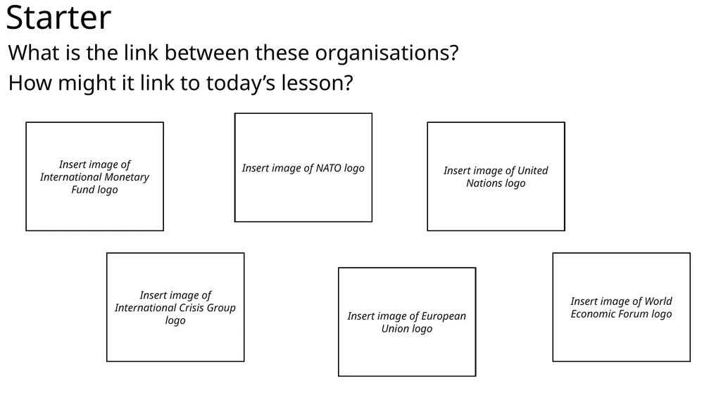 Starter What is the link between these - slide 1 of 30