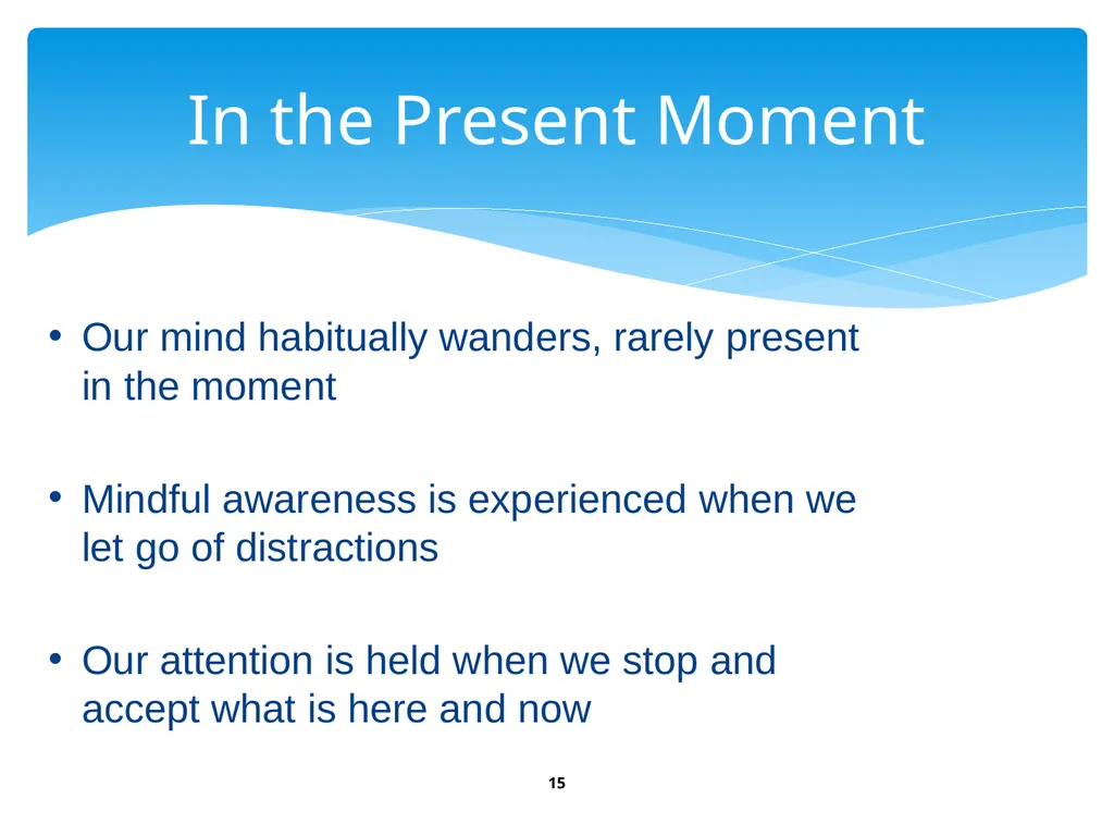 Workplace Stress & Burnout: Mindfulness, an - slide 15 of 33