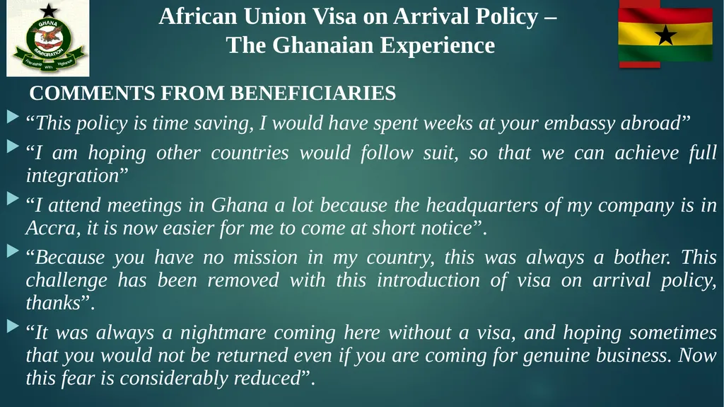 African Union Visa on Arrival Policy – The - slide 12 of 15