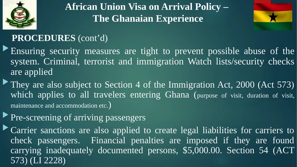 African Union Visa on Arrival Policy – The - slide 9 of 15