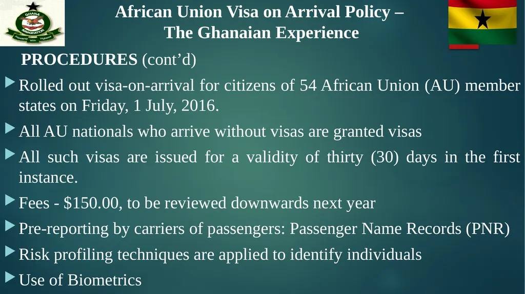 African Union Visa on Arrival Policy – The - slide 8 of 15