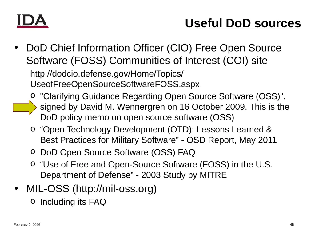 How to Open Source Dr. David A. Wheeler dwheeler @ - slide 45 of 82