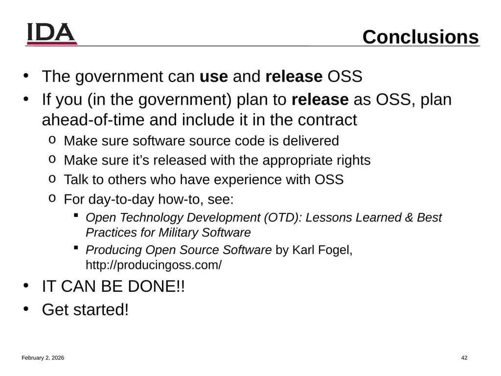 How to Open Source Dr. David A. Wheeler dwheeler @ - slide 42 of 82